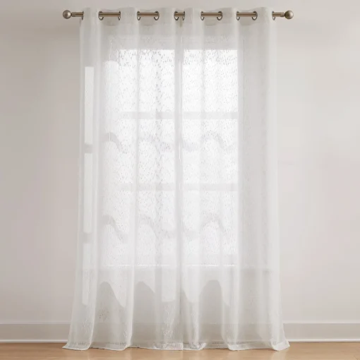 Aileen Textured Raindrop Sheer Window Curtain Panels