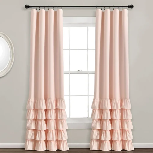 Allison Ruffle 100% Blackout Window Curtain Panel