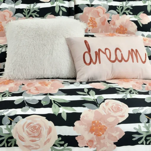 Amara Watercolor Rose 7 Piece Comforter Set