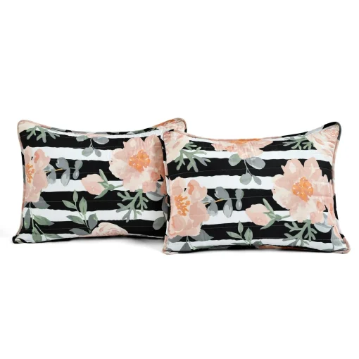 Amara Watercolor Rose Quilt Set