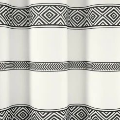 Ava Boho Stripe Tassel Yarn Dyed Recycled Cotton Shower Curtain
