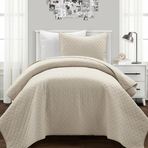 Ava Diamond Oversized Cotton Quilt Set