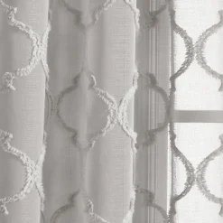Avon Trellis Grommet Sheer Window Curtain Panel Set