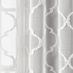 Avon Trellis Grommet Sheer Window Curtain Panel Set