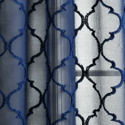Avon Trellis Grommet Sheer Window Curtain Panel Set