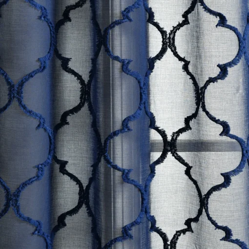 Avon Trellis Grommet Sheer Window Curtain Panel Set
