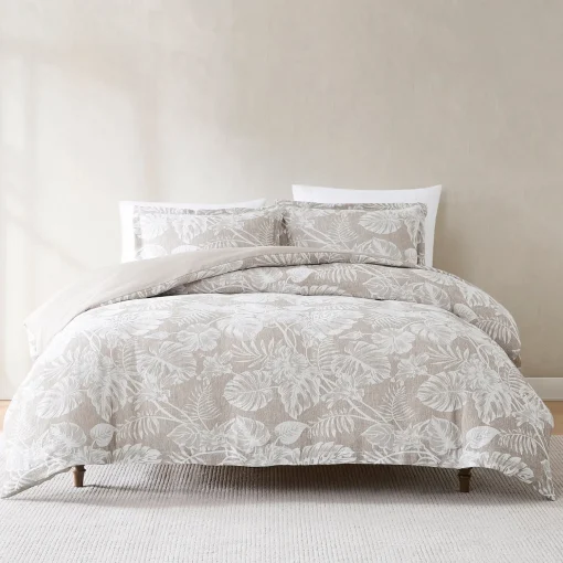 Bali Tropical Leaves Gauze Jacquard Duvet Cover Set