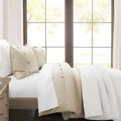Belgian Flax Linen Rich Cotton Blend Duvet Cover 3 Piece Set
