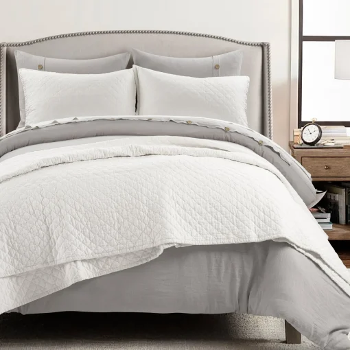 Belgian Flax Linen Rich Cotton Blend Quilt 3 Piece Set