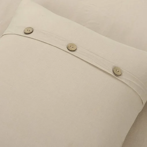 Belgian Flax Linen Rich Cotton Blend Duvet Cover 3 Piece Set