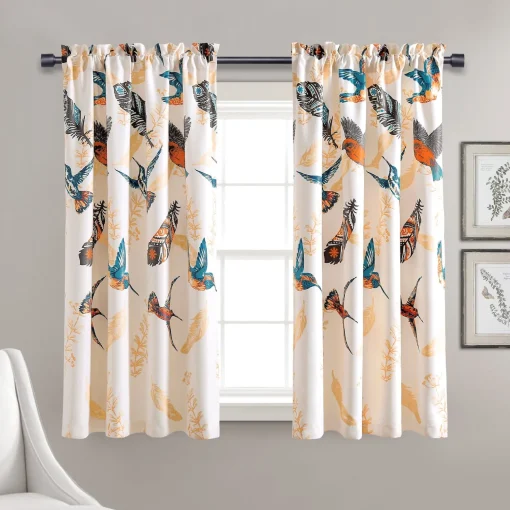 Bird Breeze Light Filtering Window Curtain Set