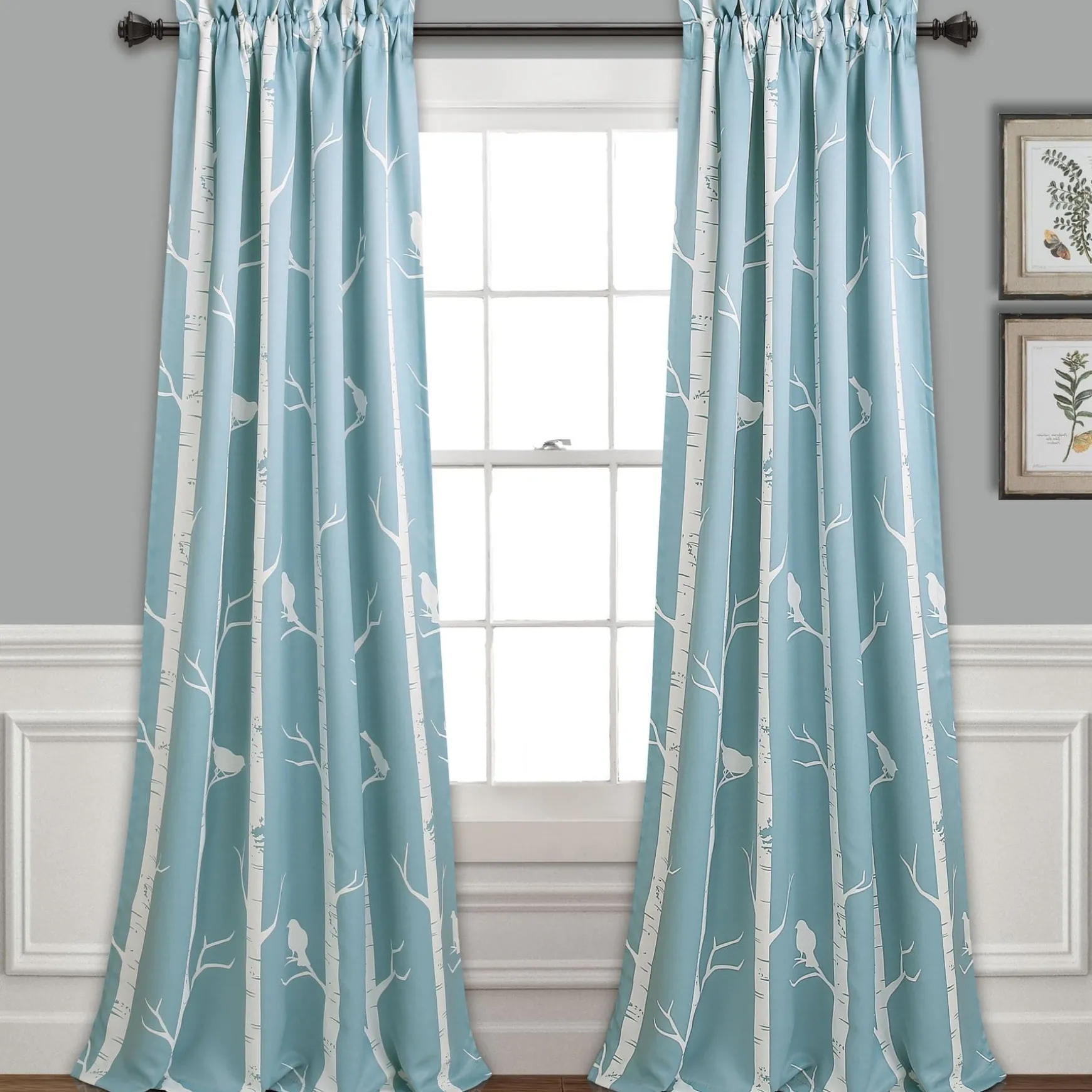 Bird on the Tree Light Filtering Window Curtain Set