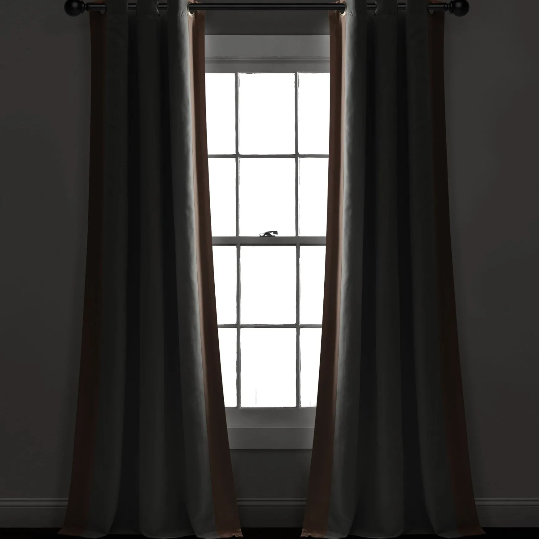Block Border Blackout Window Curtain Panel