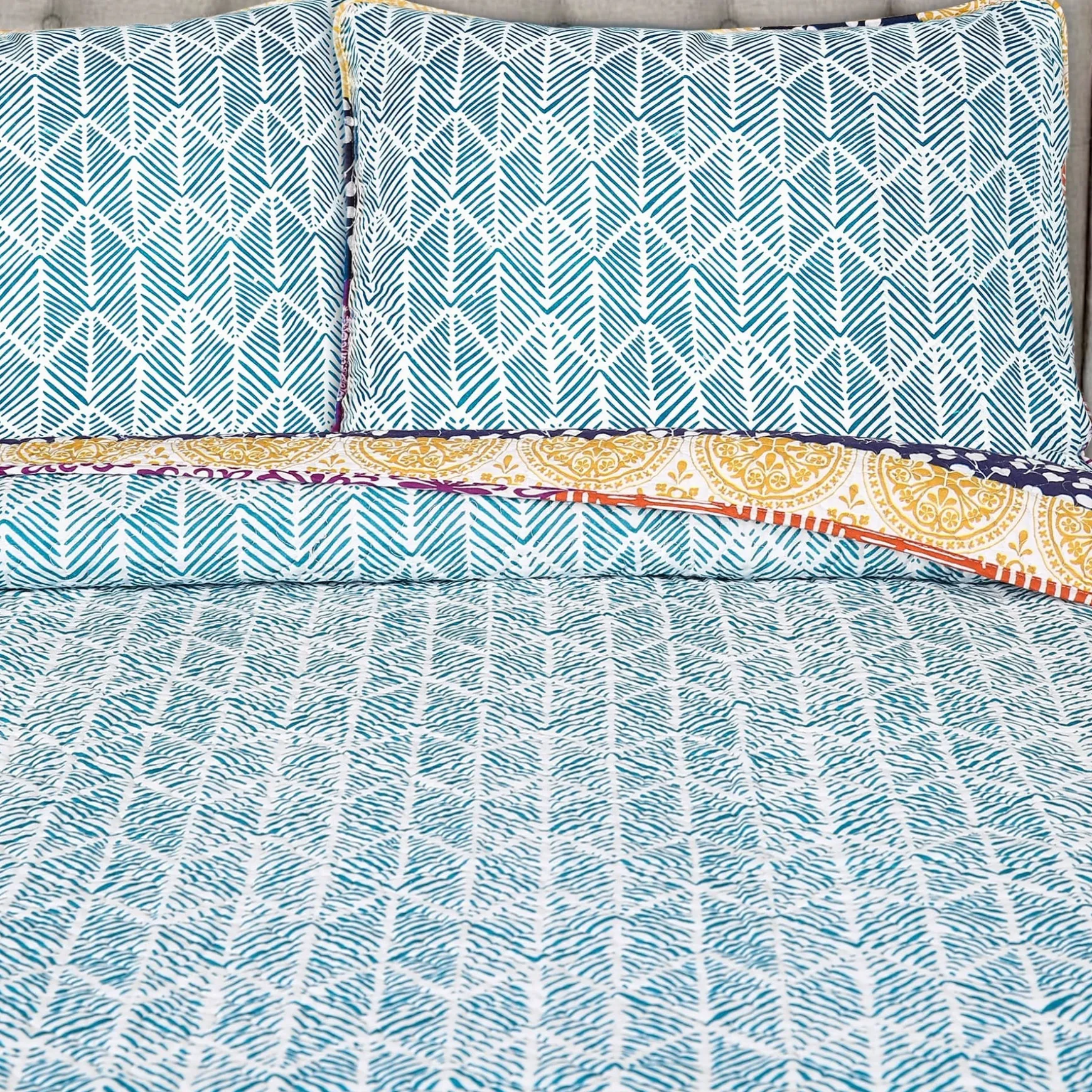 Bohemian Stripe Quilt 3 Piece Set