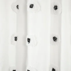 Boho Circle Tufted Yarn Dyed Recycled Cotton Blend Shower Curtain