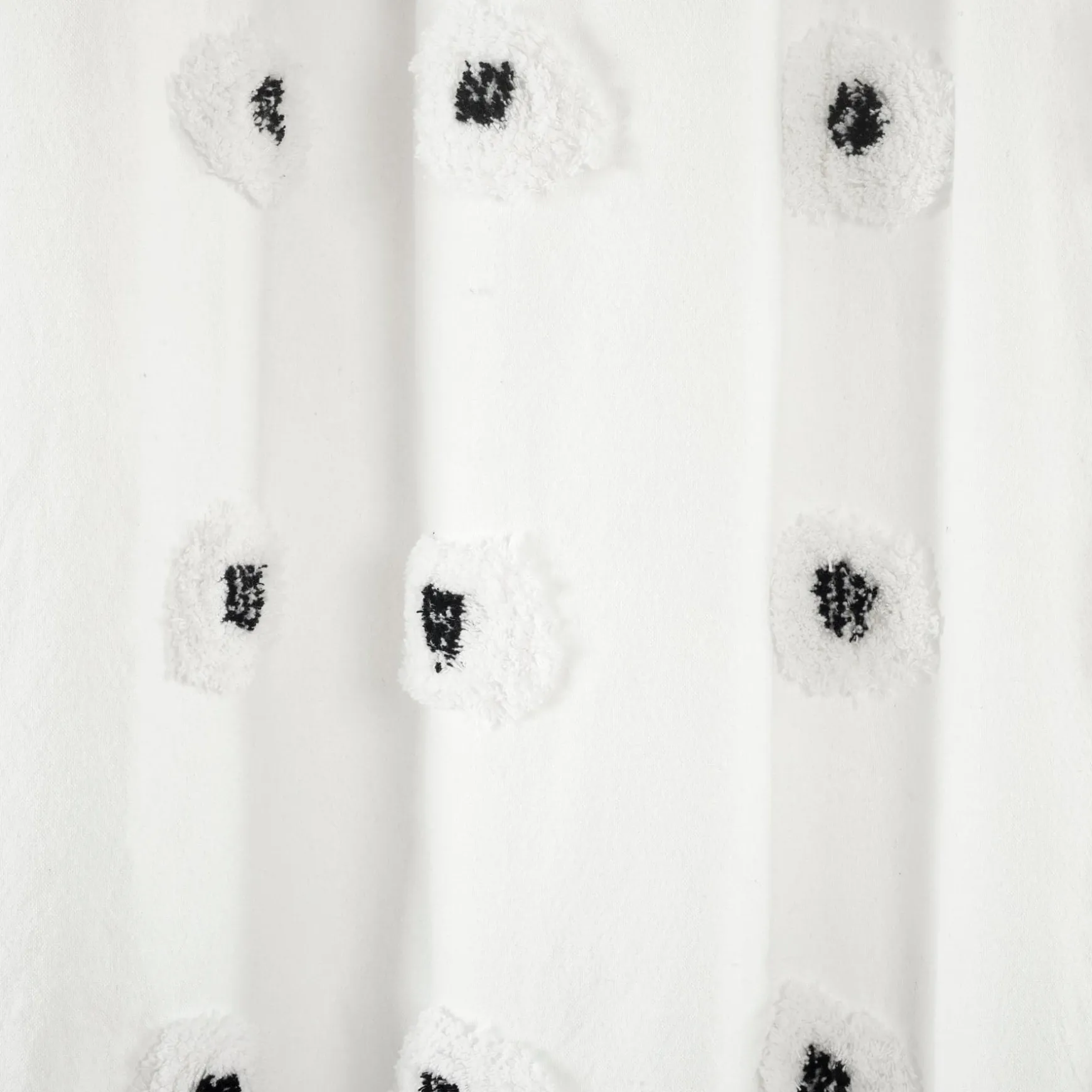 Boho Circle Tufted Yarn Dyed Recycled Cotton Blend Shower Curtain