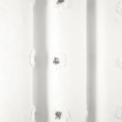 Boho Circle Tufted Yarn Dyed Recycled Cotton Blend Shower Curtain