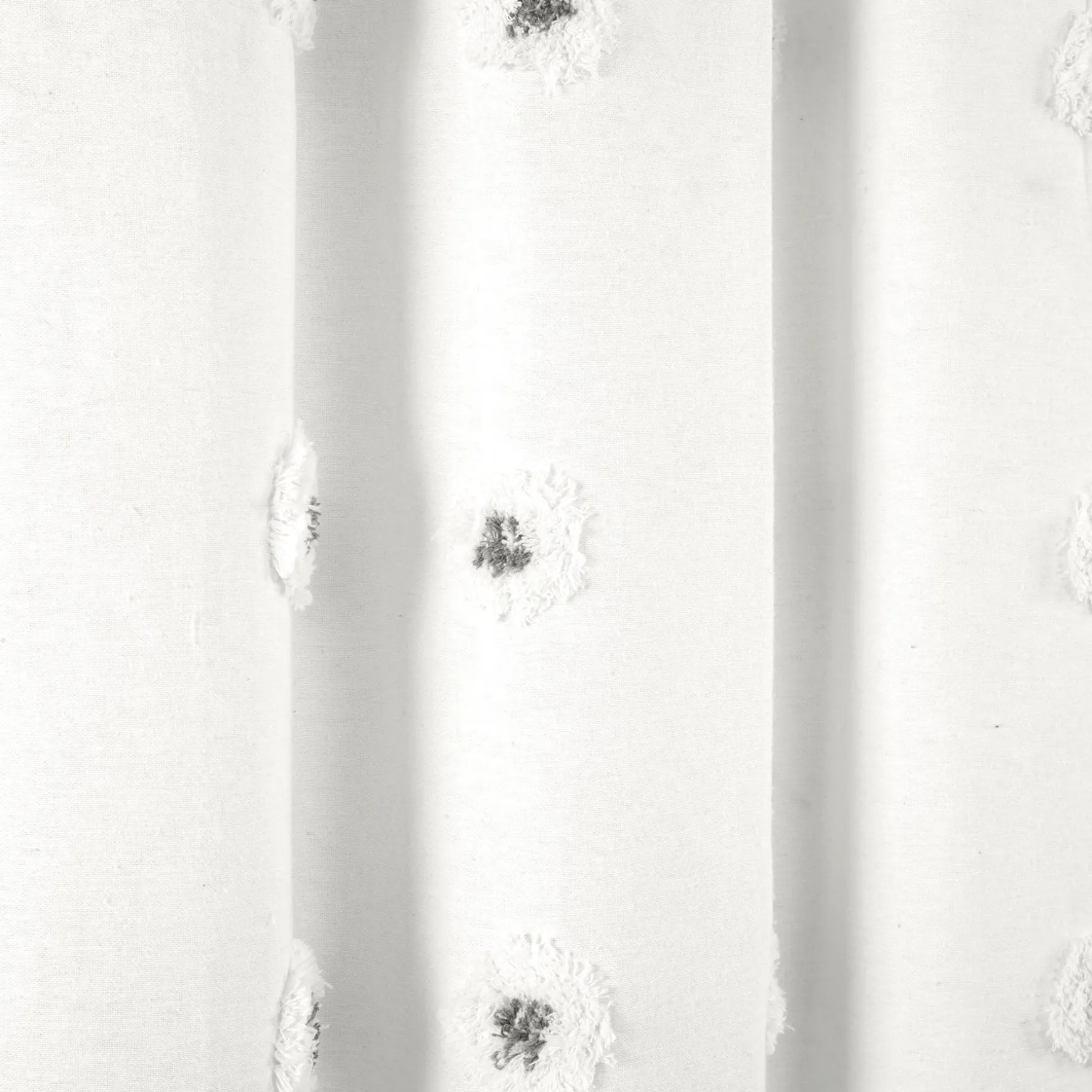 Boho Circle Tufted Yarn Dyed Recycled Cotton Blend Shower Curtain