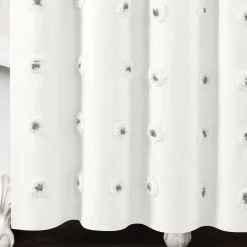 Boho Circle Tufted Yarn Dyed Recycled Cotton Blend Shower Curtain