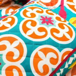 Boho Floral Reversible 3 Piece Quilt Set