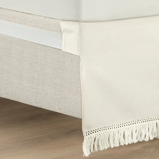 Boho Fringe 15-Inch Tailored Drop Easy Fit Bed Skirt