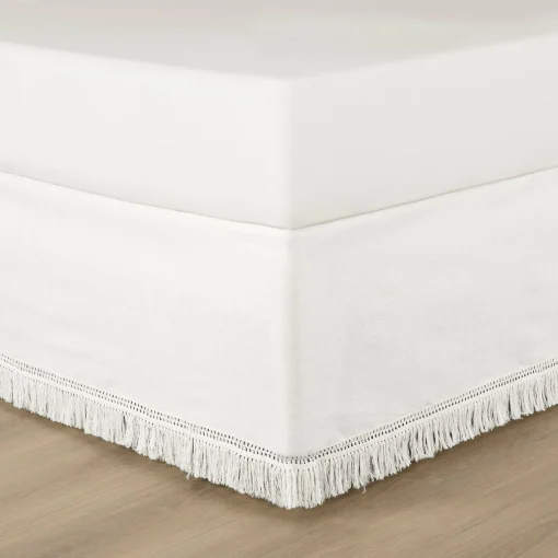 Boho Fringe 15-Inch Tailored Drop Easy Fit Bed Skirt