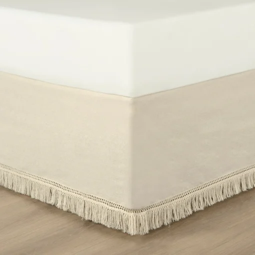 Boho Fringe 15-Inch Tailored Drop Easy Fit Bed Skirt
