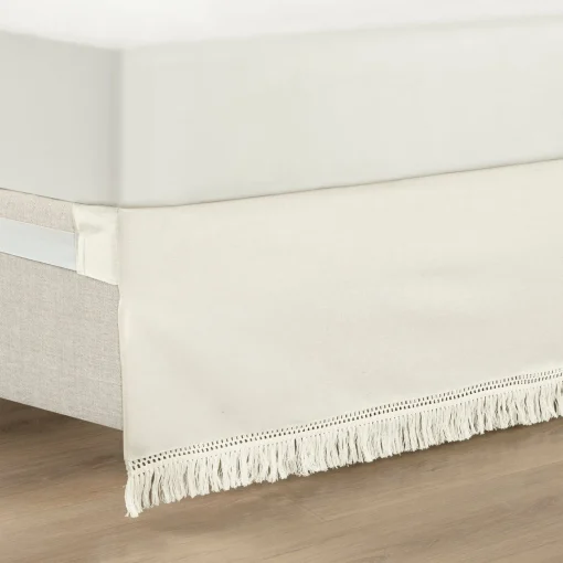 Boho Fringe 15-Inch Tailored Drop Easy Fit Bed Skirt