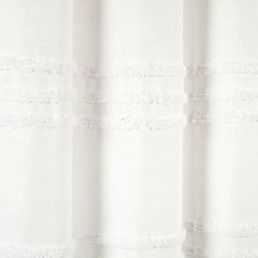 Boho Kendra Tufted Yarn Dyed Recycled Cotton Blend Shower Curtain