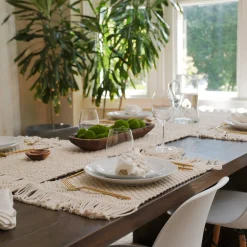Boho Macrame Indoor/Outdoor Placemat 2-Pack Set