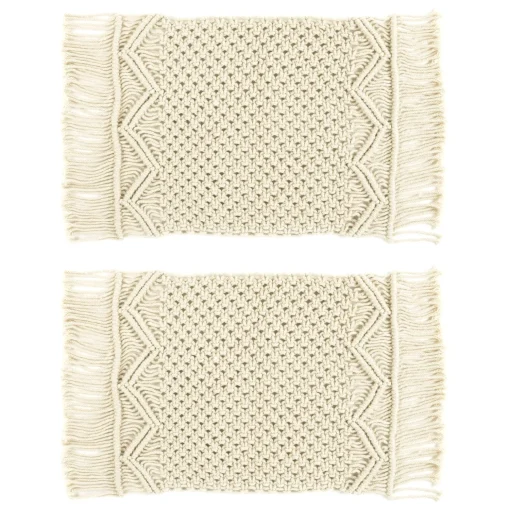 Boho Macrame Indoor/Outdoor Placemat 2-Pack Set