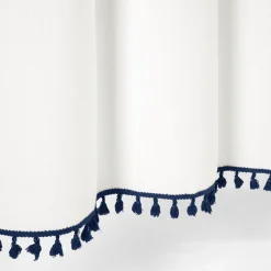 Boho Melora Tassel Yarn Dyed Recycled Cotton Blend Shower Curtain
