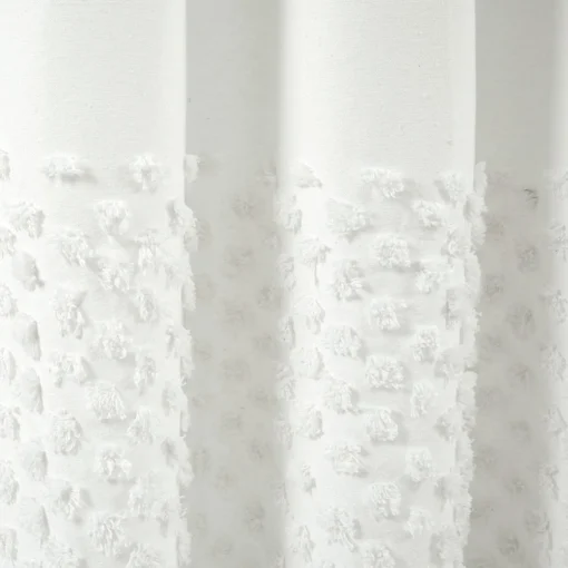 Boho Polka Dot Yarn Dyed Recycled Cotton Blend Shower Curtain