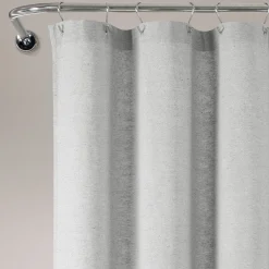 Boho Polka Dot Yarn Dyed Recycled Cotton Blend Shower Curtain