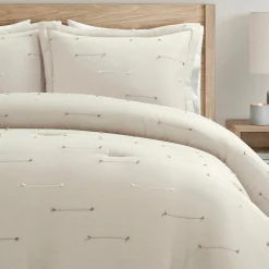 Boho Stripe Clip Jacquard 3 Piece Comforter Set