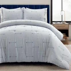 Boho Stripe Clip Jacquard 3 Piece Comforter Set