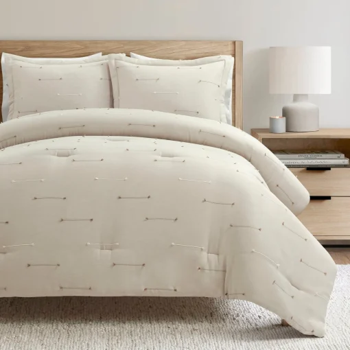 Boho Stripe Clip Jacquard 3 Piece Comforter Set