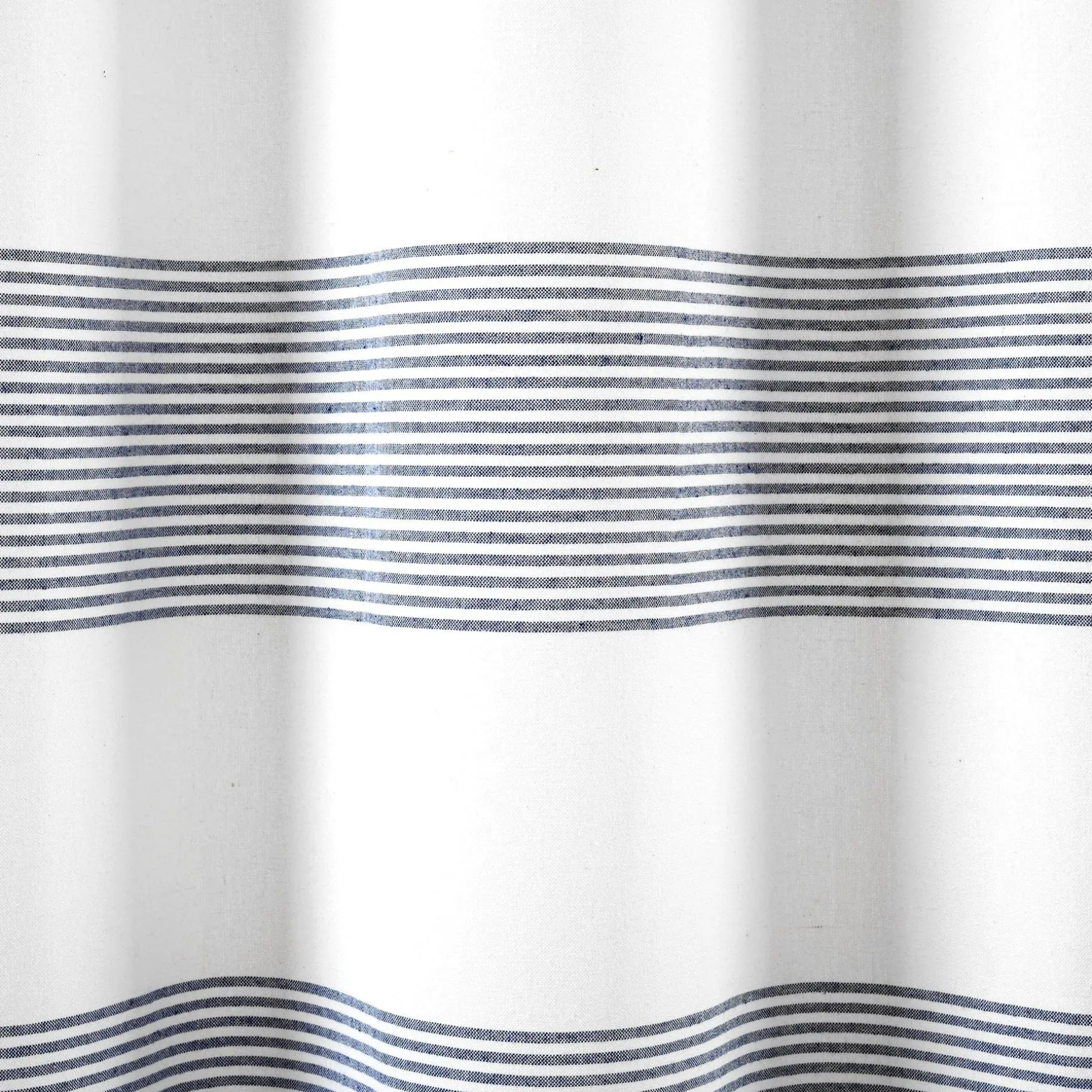 Boho Tassel Stripe Yarn Dyed Recycled Cotton Blend Shower Curtain