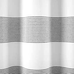 Boho Tassel Stripe Yarn Dyed Recycled Cotton Blend Shower Curtain