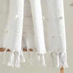 Boho Tufted Cotton Woven Tassel Fringe Throw