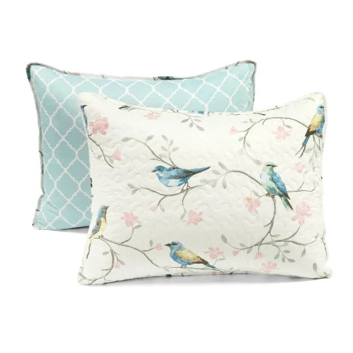 Botanical Bird & Flower Quilt 3 Piece Set