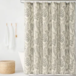 Botanical Dreams Linen Textured Shower Curtain