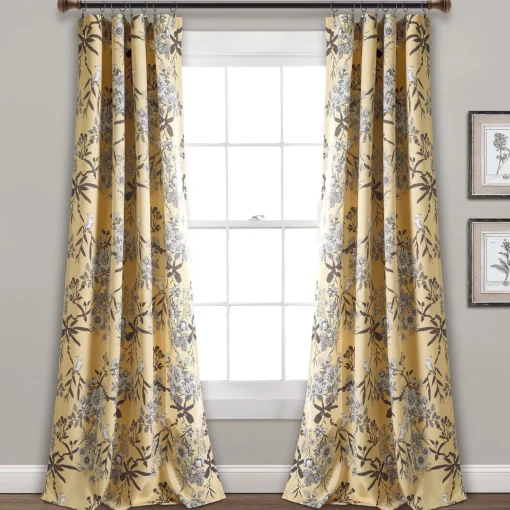Botanical Garden Light Filtering Window Curtain Panel Set