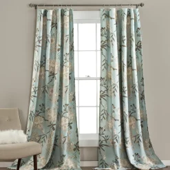 Botanical Garden Light Filtering Window Curtain Panel Set