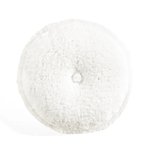 Button Soft Sherpa Round Throw Pillow