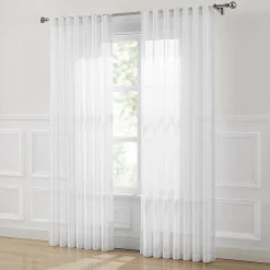 Calia Textured Stripe Sheer Window Curtain Panels
