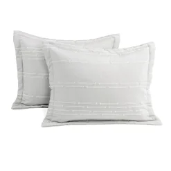 Clipped Stripe Jacquard 3 Piece Comforter Set