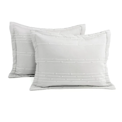 Clipped Stripe Jacquard 3 Piece Comforter Set