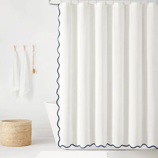 Coastal Chic Scalloped Edge Shower Curtain