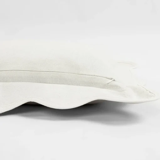 Coastal Chic Scalloped Edge Throw Pillow Cover